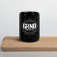 GRND Coffee black glossy mug, 15 oz, front view