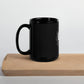 GRND Coffee black glossy mug, 15 oz, handle-left view