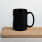 GRND Coffee black glossy mug, 15 oz, handle-right view