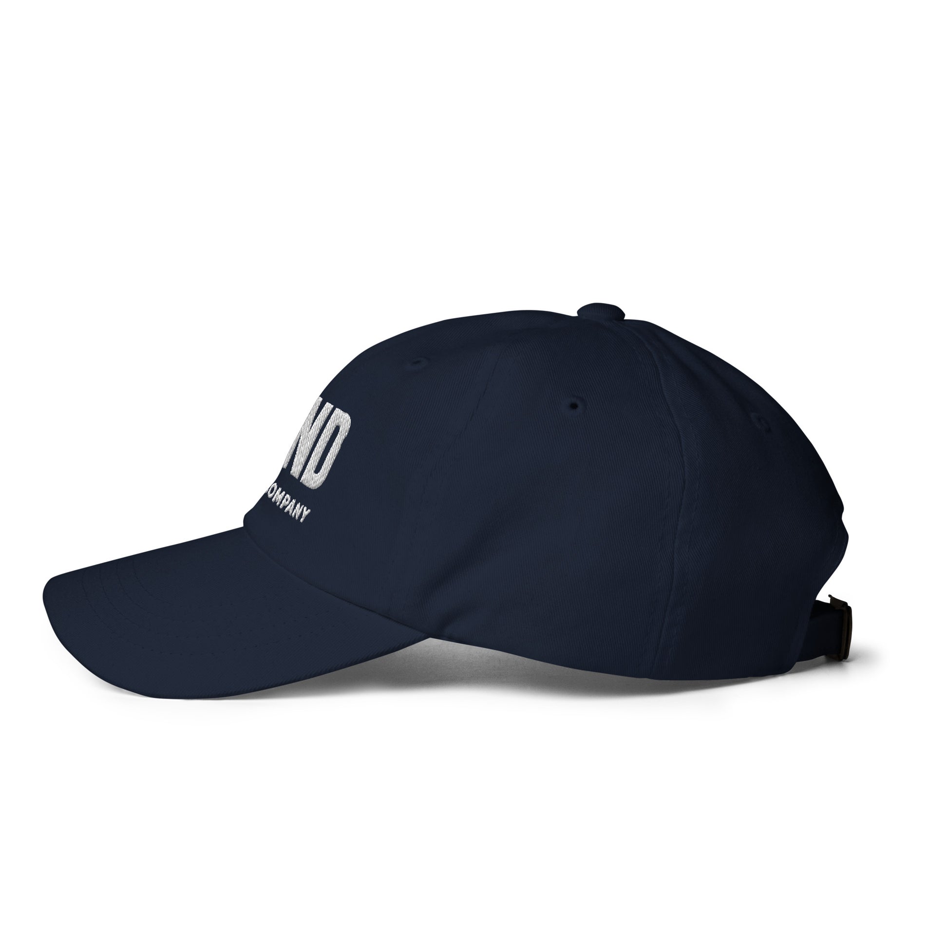 GRND classic dad hat in navy, left-side view