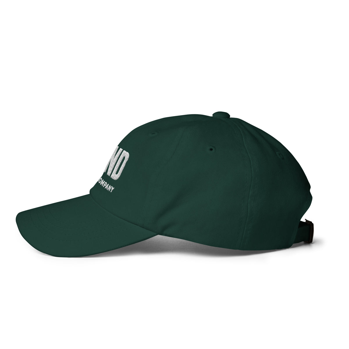 GRND classic dad hat in spruce, left-side view