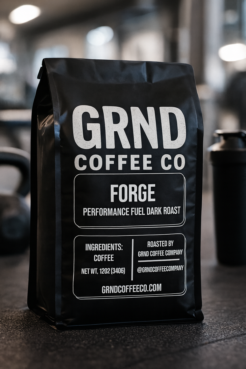 GRND Coffee bag in gym lifestyle scene