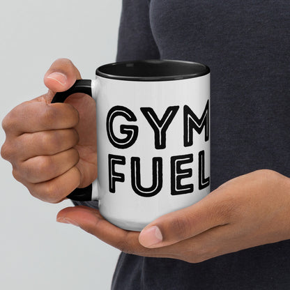 GRND 15 oz coffee mug with black interior, left-side view